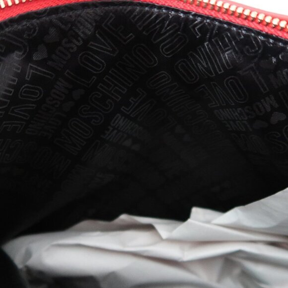 LOVE MOSCHINO BORSA PU ROSSO SATCHEL BAG - Picture 12 of 15